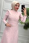 5113 Elbise   Pudra