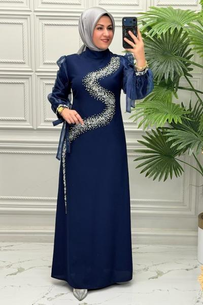 5132 Elbise Lacivert