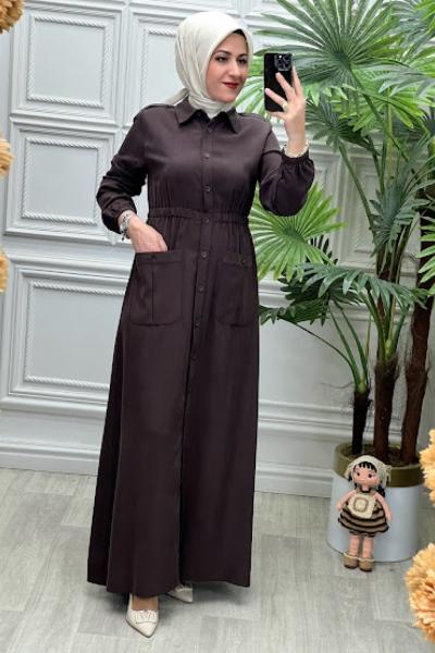 5148 Elbise Kahverengi