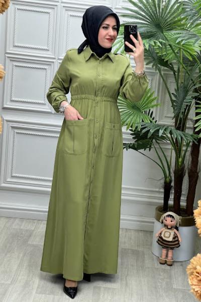 5148 Elbise Yeşil