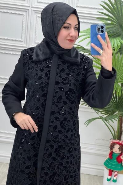 5159 Kaşmir Pardesü Siyah