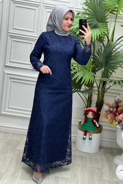 5167 Elbise Lacivert