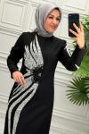 5177 Elbise  Siyah