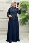 5190B Elbise Lacivert