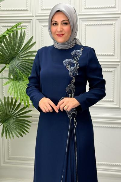 5194 Elbise Lacivert