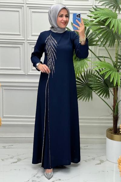 5195 Elbise   Lacivert