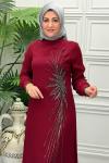 5252 Elbise Bordo