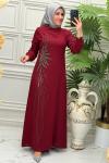 5252 Elbise Bordo