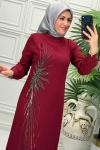 5252 Elbise Bordo