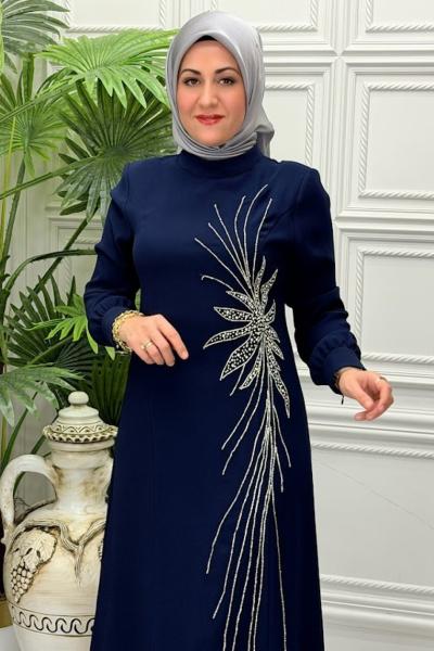 5252 Elbise Lacivert