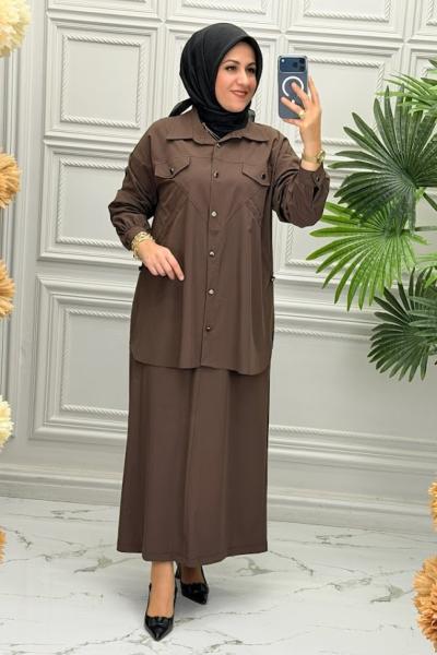 5268 Tunik Takım  Kahverengi