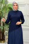 5275B Elbise Lacivert