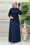 5275B Elbise Lacivert