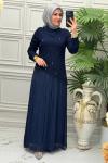 5275B Elbise Lacivert