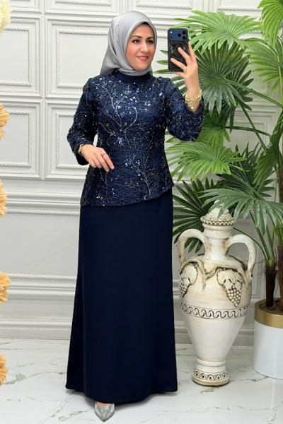 5277 Elbise Lacivert