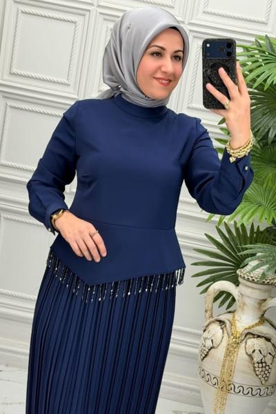 5286 Elbise Lacivert