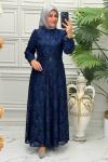 5287B Elbise Lacivert