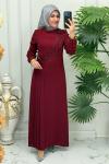 5310 Elbise Bordo