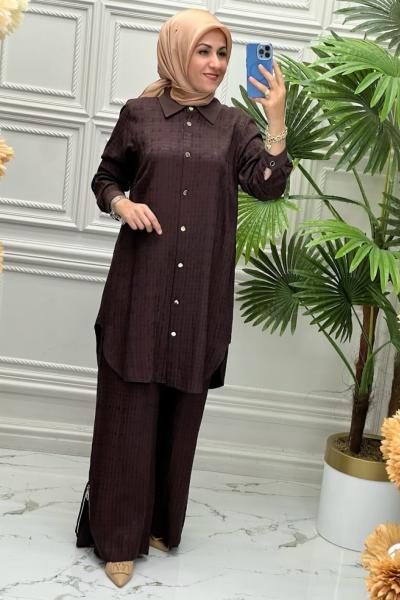 5435 Tunik Takım  Kahverengi