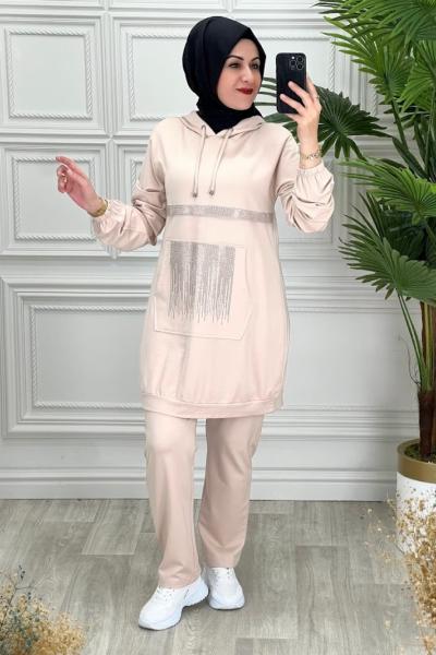 5468 Tunik Takım Taş Rengi