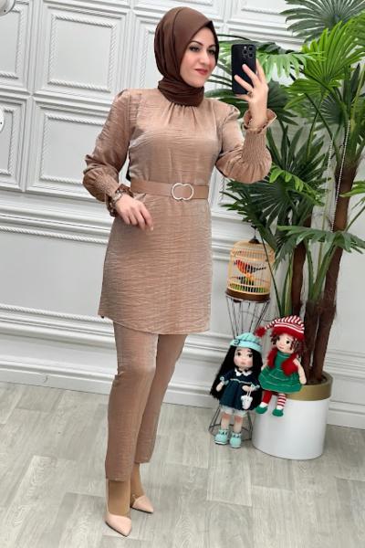 5487 Tunik Takım Kahverengi