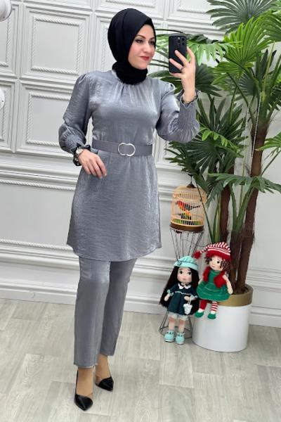 5487 Tunik Takım Gri