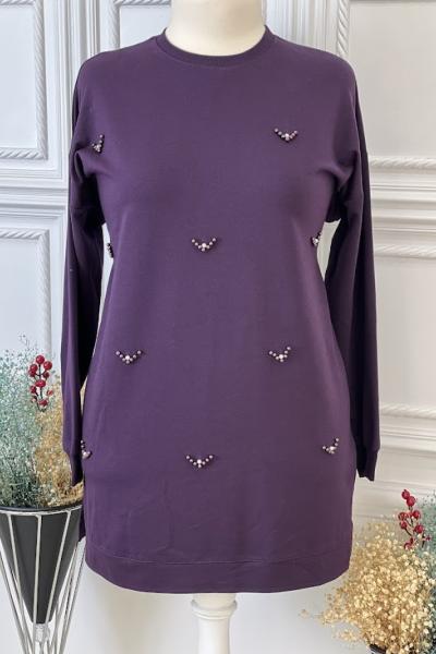 5521 İki İplik Tunik  Mürdüm