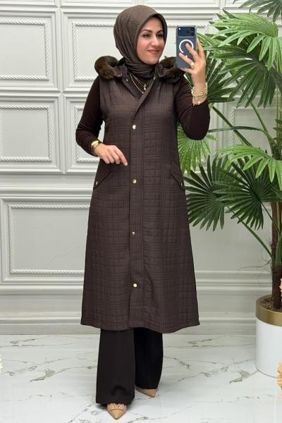 5597 Yelek  Kahverengi