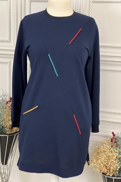 5600 İki İplik Tunik Lacivert