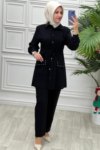 5652 Tunik Takım Siyah