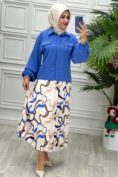 5688 Tunik Takım Mavi