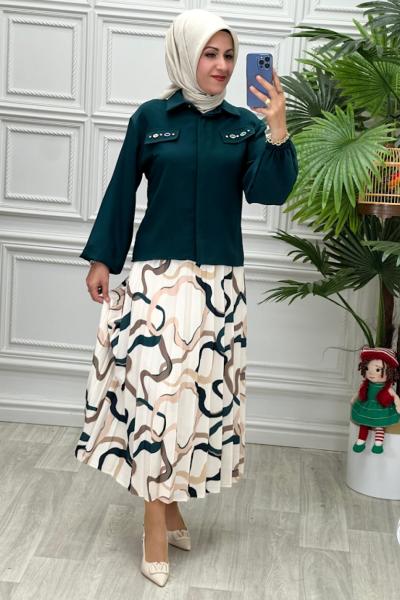 5688 Tunik Takım Zümrüt