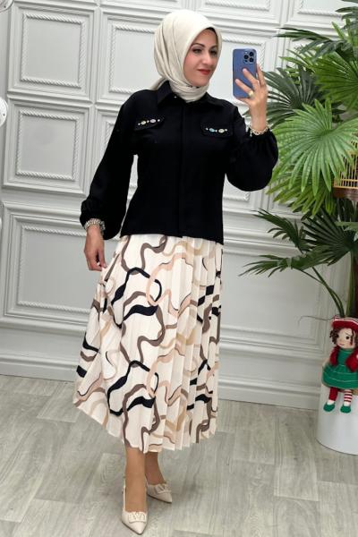 5688 Tunik Takım Siyah