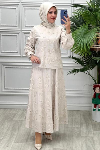 5695 Tunik Takım Taş Rengi