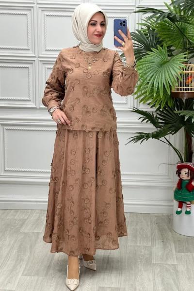 5695 Tunik Takım Kahverengi