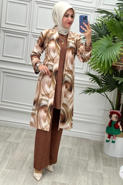 5697 Tunik Takım Kahverengi