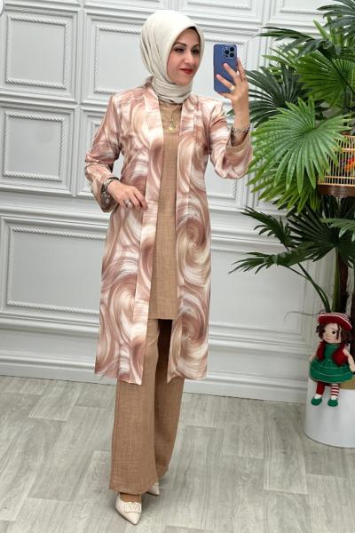 5697 Tunik Takım Taş Rengi