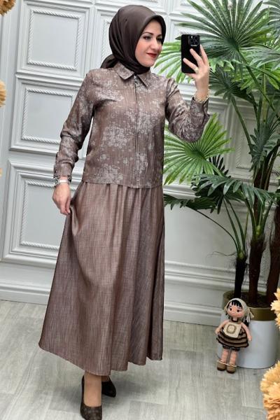 5803 Tunik Takım Kahverengi