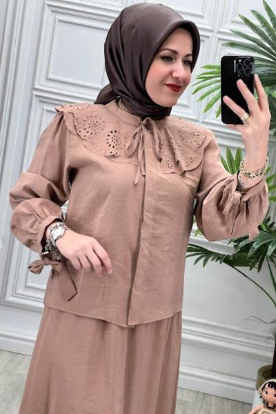 5804 Tunik Takım Kahverengi
