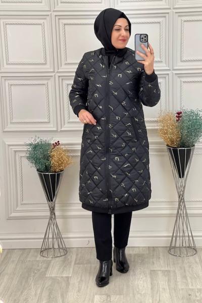 6099 Şişme Kaban  Siyah