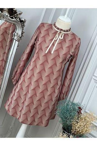 6103 Üstü Desenli Tunik Gül Gül