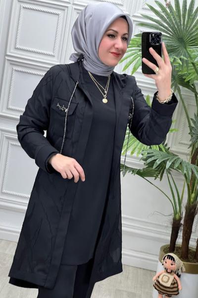 6106 3 lü Tunik Takım Siyah