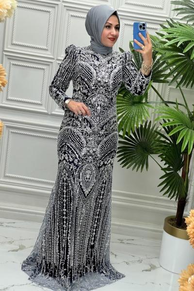 6107BLN Işıl Abiye Lacivert