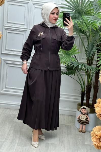6108 Tunik Takım Kahverengi