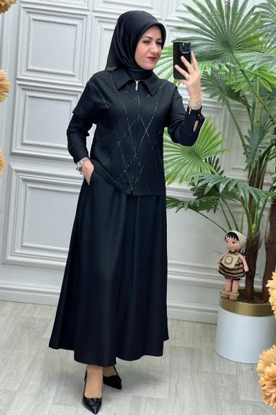 6110 Tunik Takım Siyah