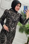 6111 Elbise  Siyah