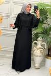6114 Elbise  Siyah
