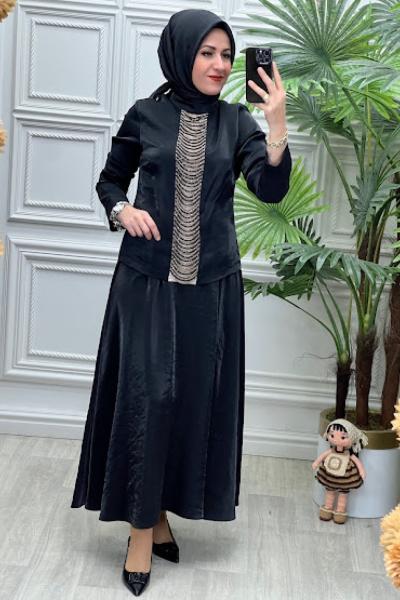 6116 Tunik Takım Siyah