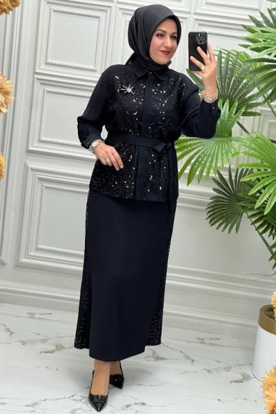 6121 Tunik Takım  Siyah