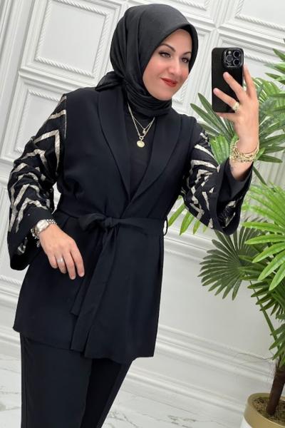 6122 Tunik  Takım  Siyah